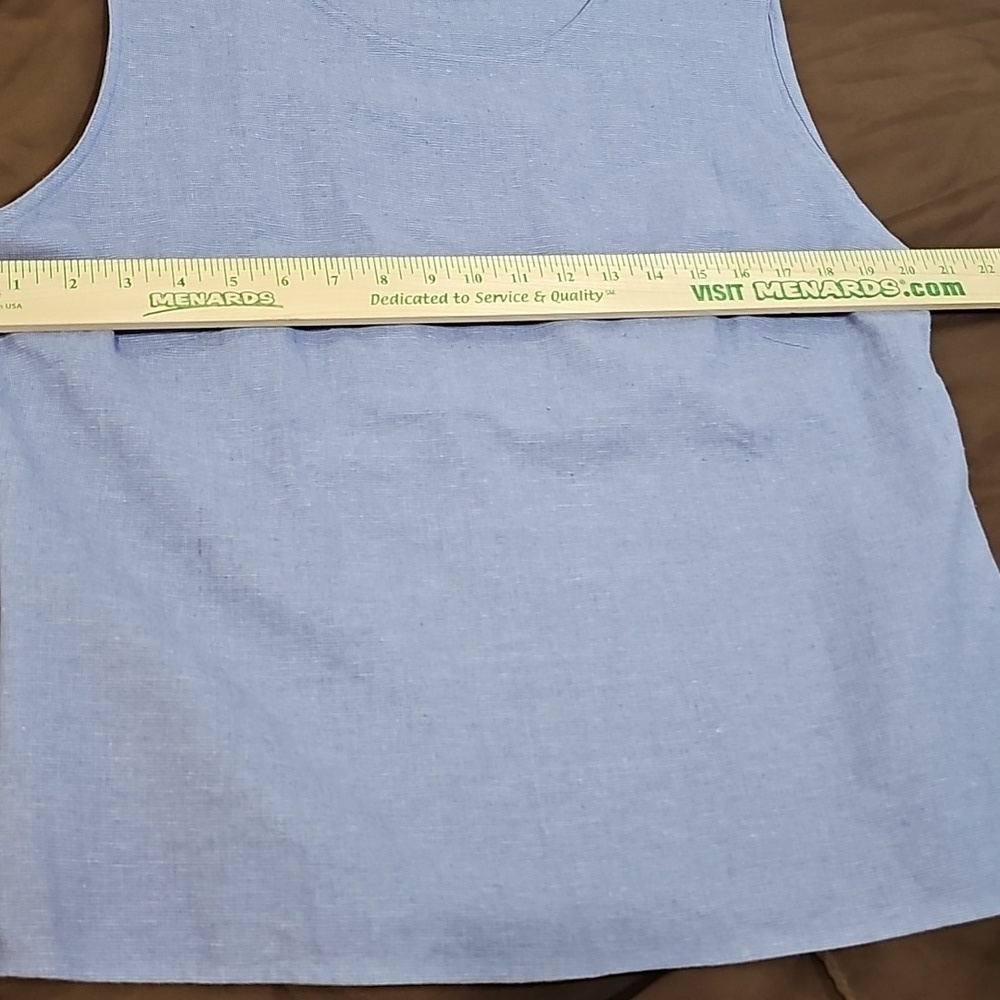 Spanner Linen Blend Lilac Sleeveless Round Neck Side Zip Tank Top Shirt Size XL - Picture 4 of 6